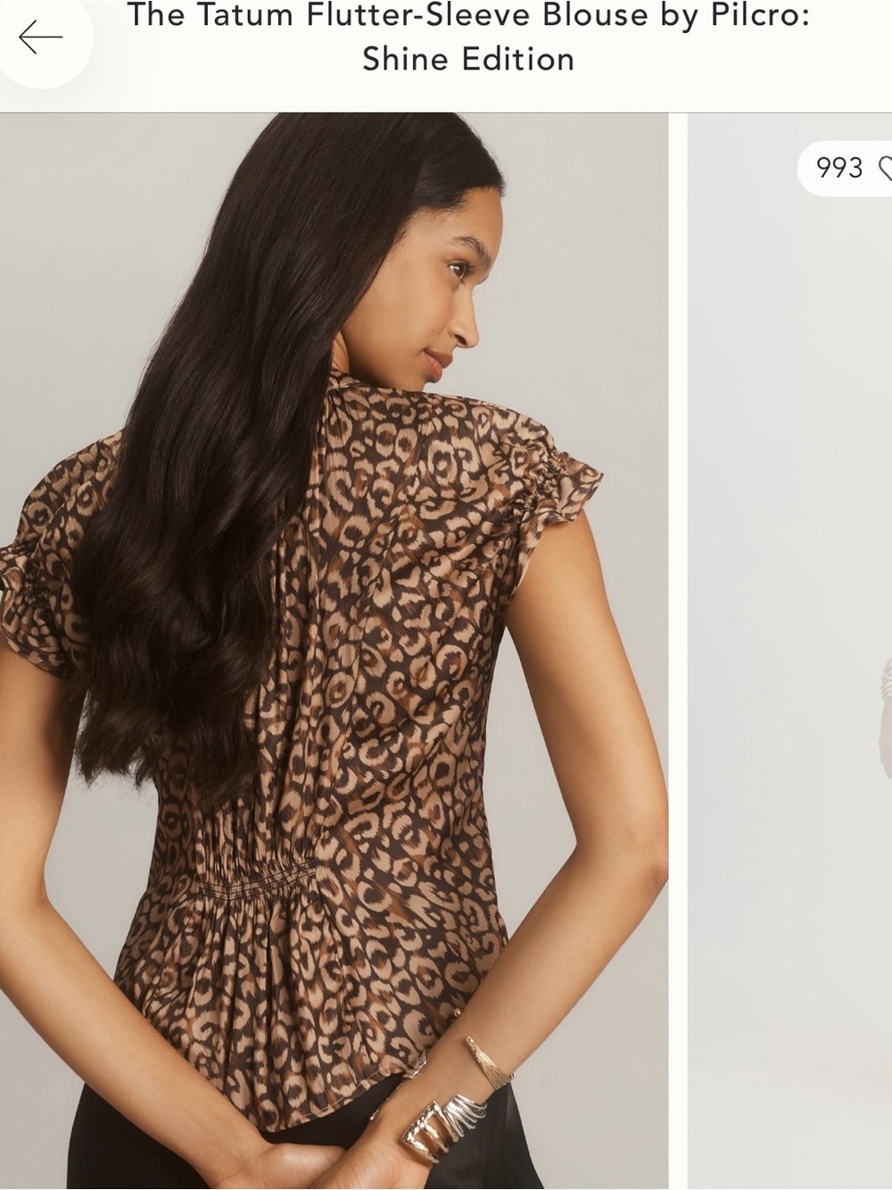 The Tatum Flutter-Sleeve Blouse by Pilcro:
Shine Edition - Picture 3 of 8